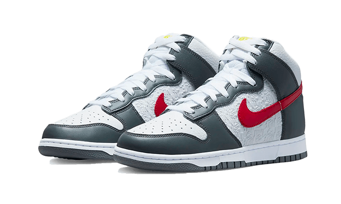 dunk-high-embossed-basketball-grey-red-socksforsport
