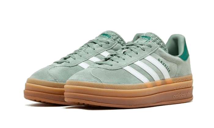 gazelle-bold-silver-green-socksforsport